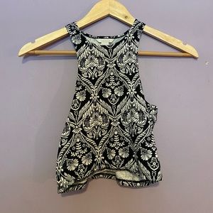 F21 Women’s S Black&White Paisley Tank Top